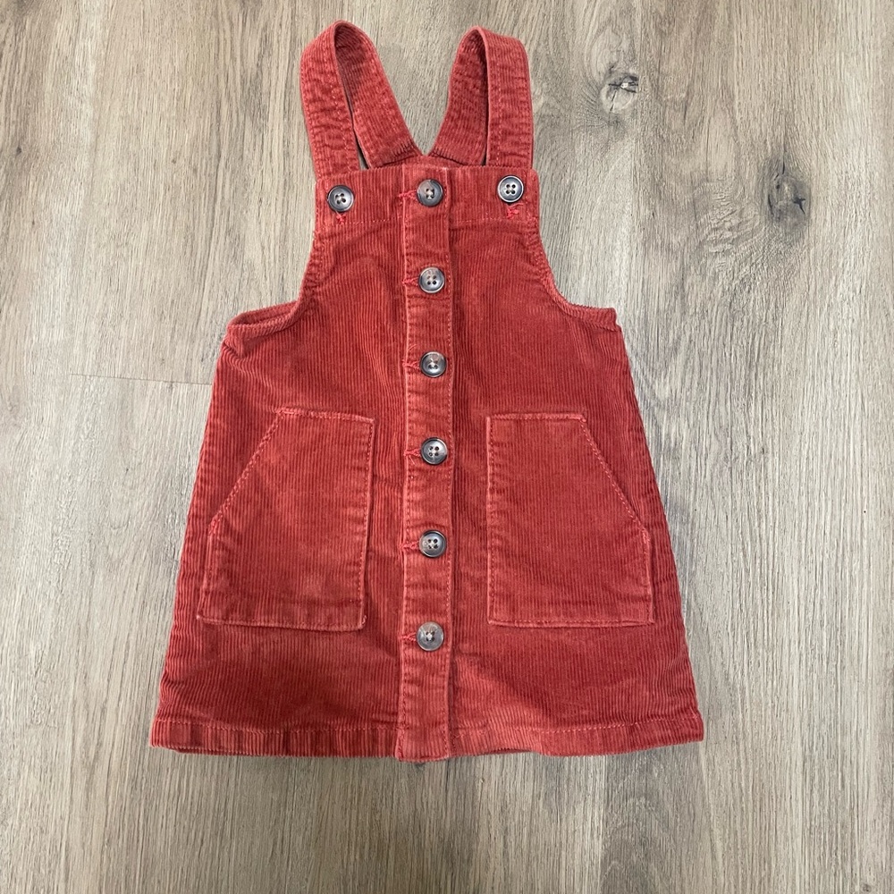 Burnt orange,Corduroy Overall/ dress size 2T‎ button front